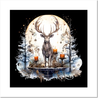 Winter Solstice - Stag and Candles Posters and Art